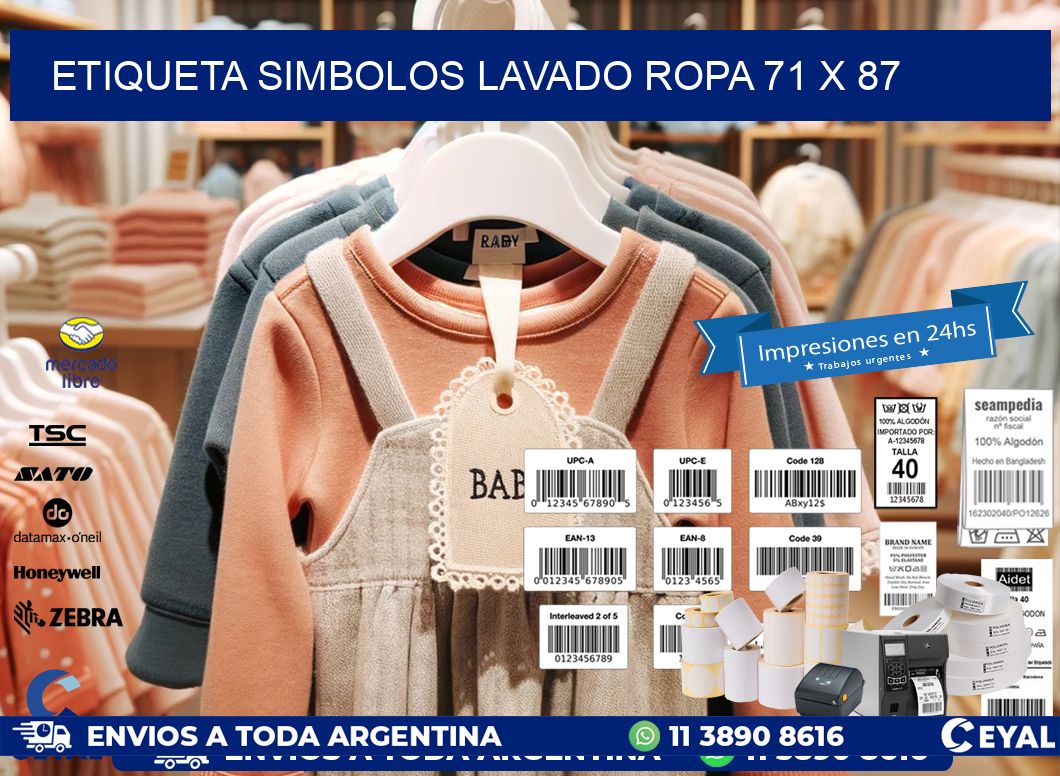 ETIQUETA SIMBOLOS LAVADO ROPA 71 x 87