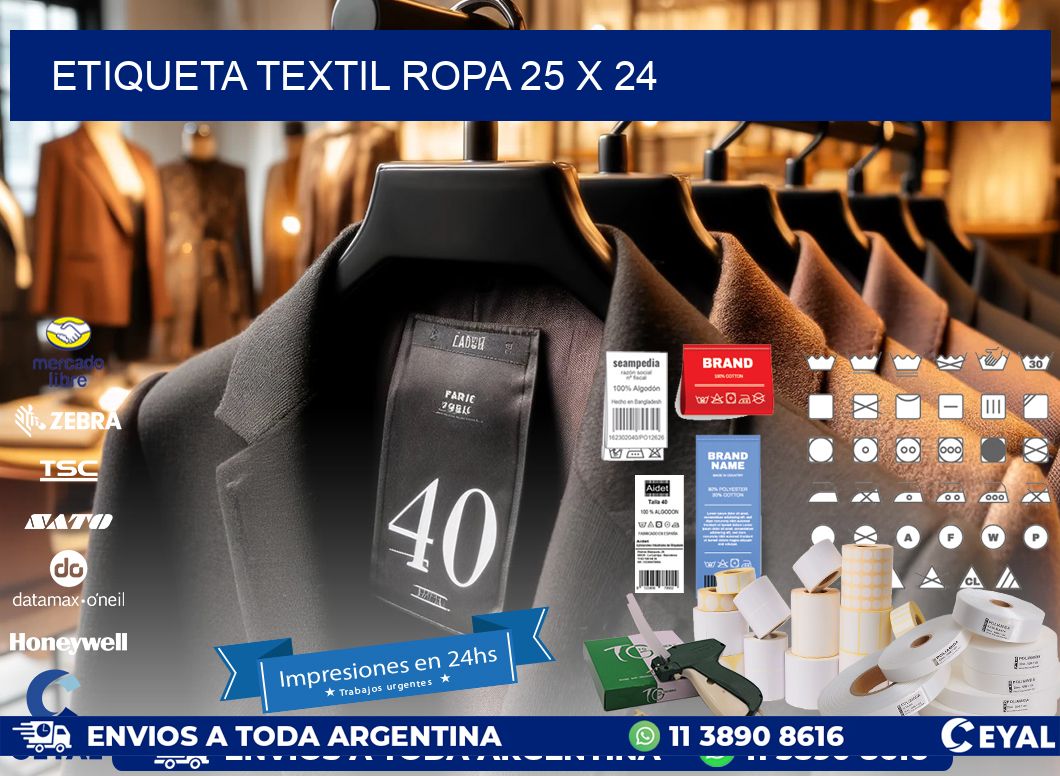 ETIQUETA TEXTIL ROPA 25 x 24