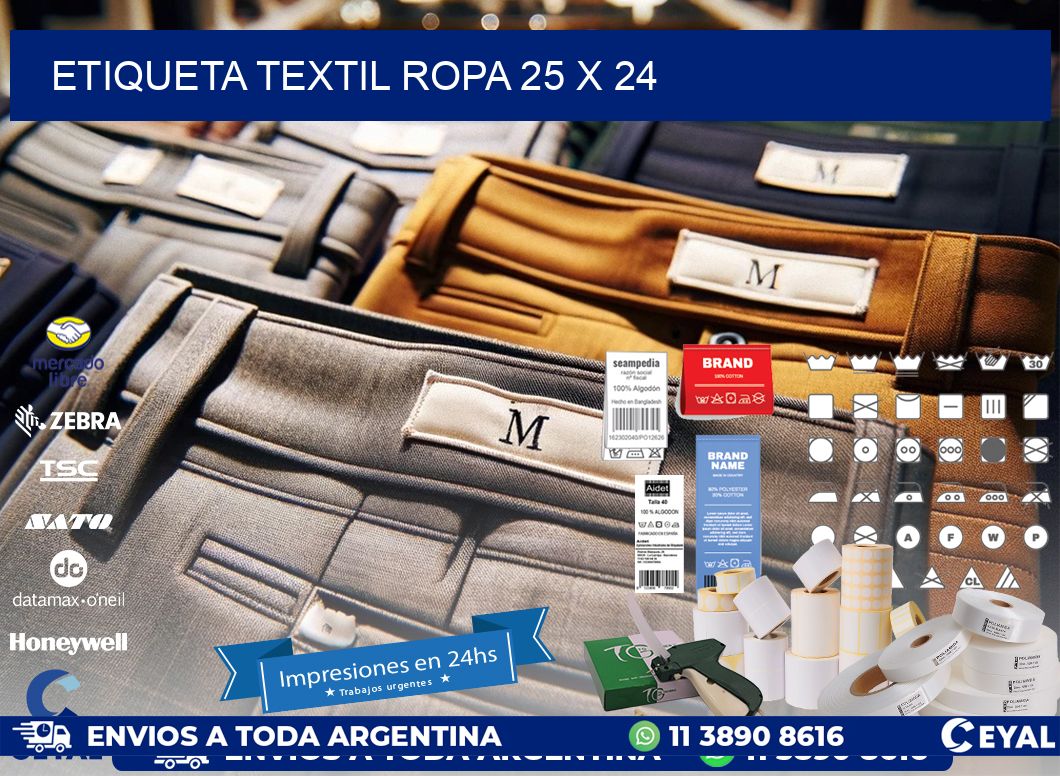 ETIQUETA TEXTIL ROPA 25 x 24