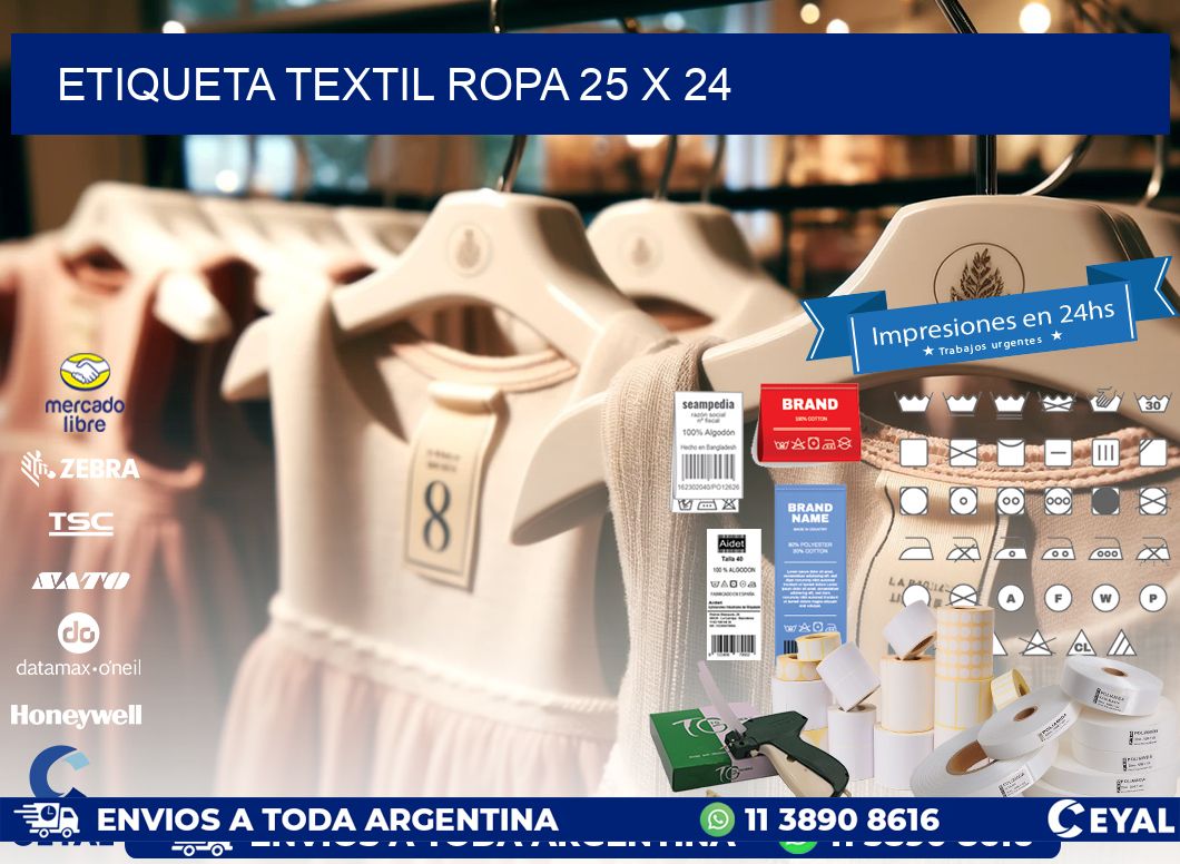 ETIQUETA TEXTIL ROPA 25 x 24