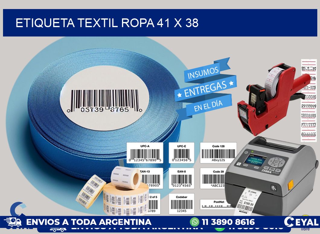 ETIQUETA TEXTIL ROPA 41 x 38