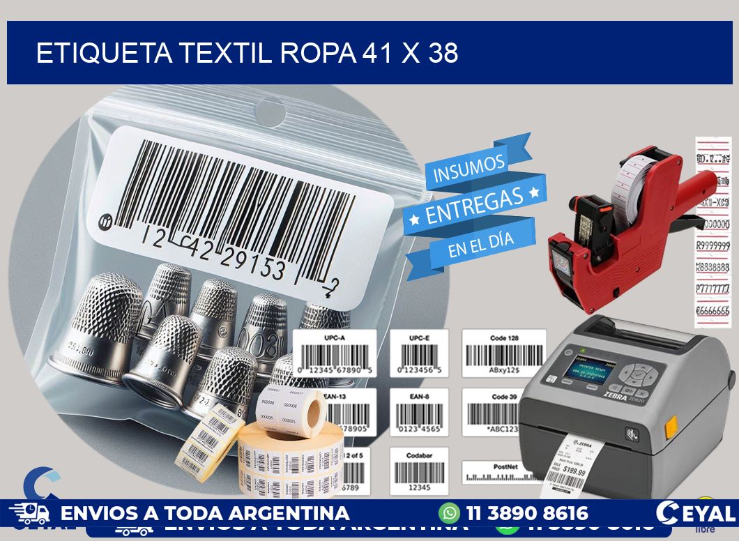 ETIQUETA TEXTIL ROPA 41 x 38