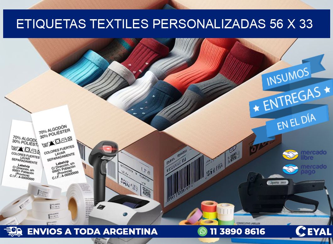 ETIQUETAS TEXTILES PERSONALIZADAS 56 x 33