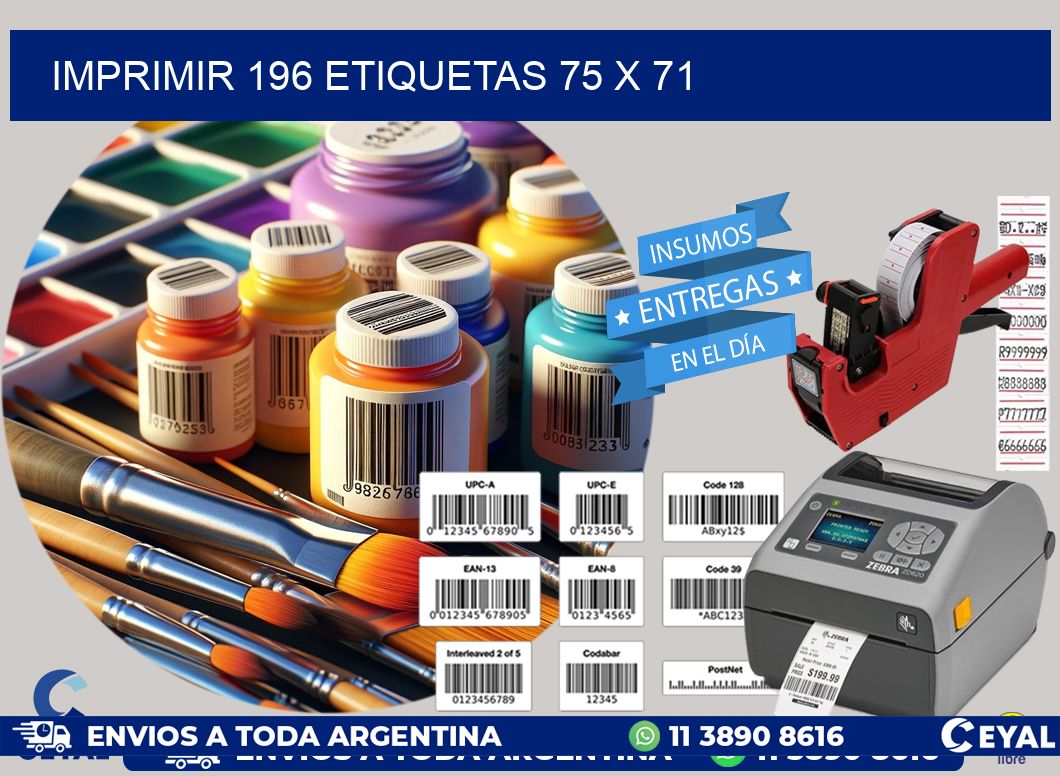 IMPRIMIR 196 ETIQUETAS 75 x 71