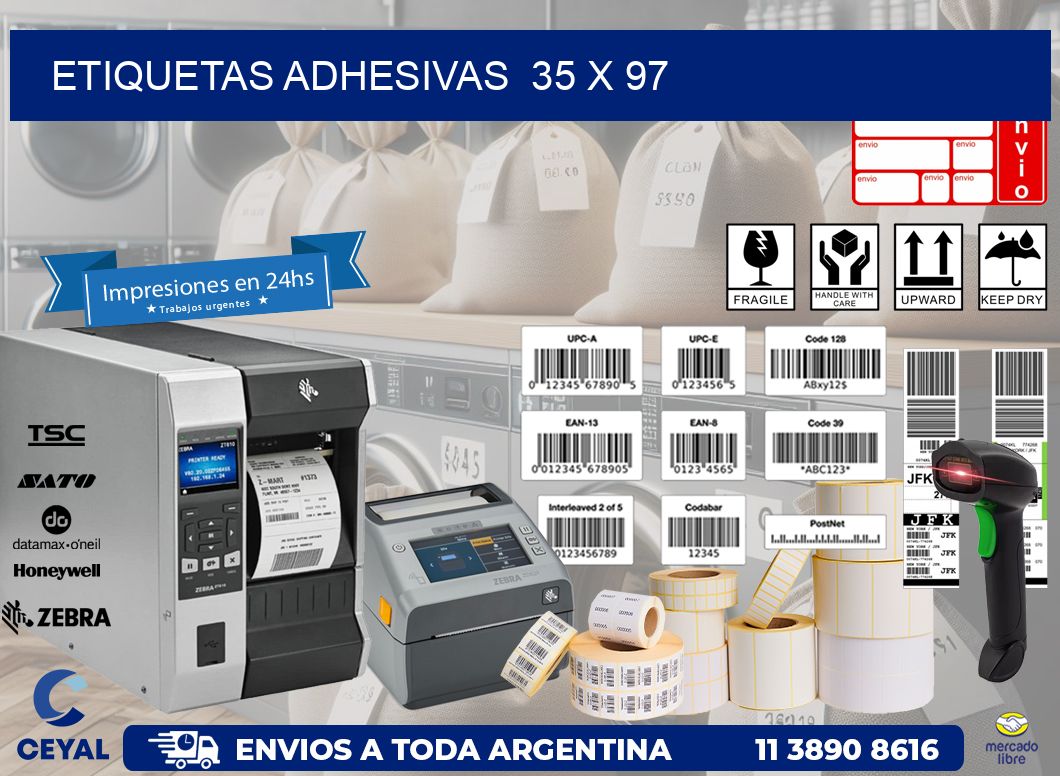 ETIQUETAS ADHESIVAS  35 x 97