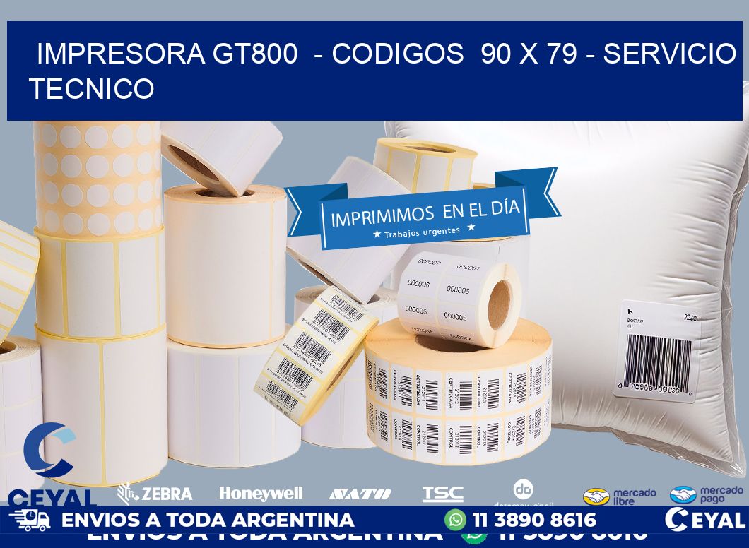 IMPRESORA GT800  - CODIGOS  90 x 79 - SERVICIO TECNICO