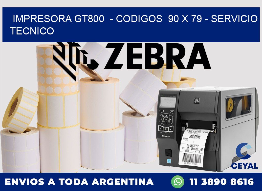 IMPRESORA GT800  - CODIGOS  90 x 79 - SERVICIO TECNICO