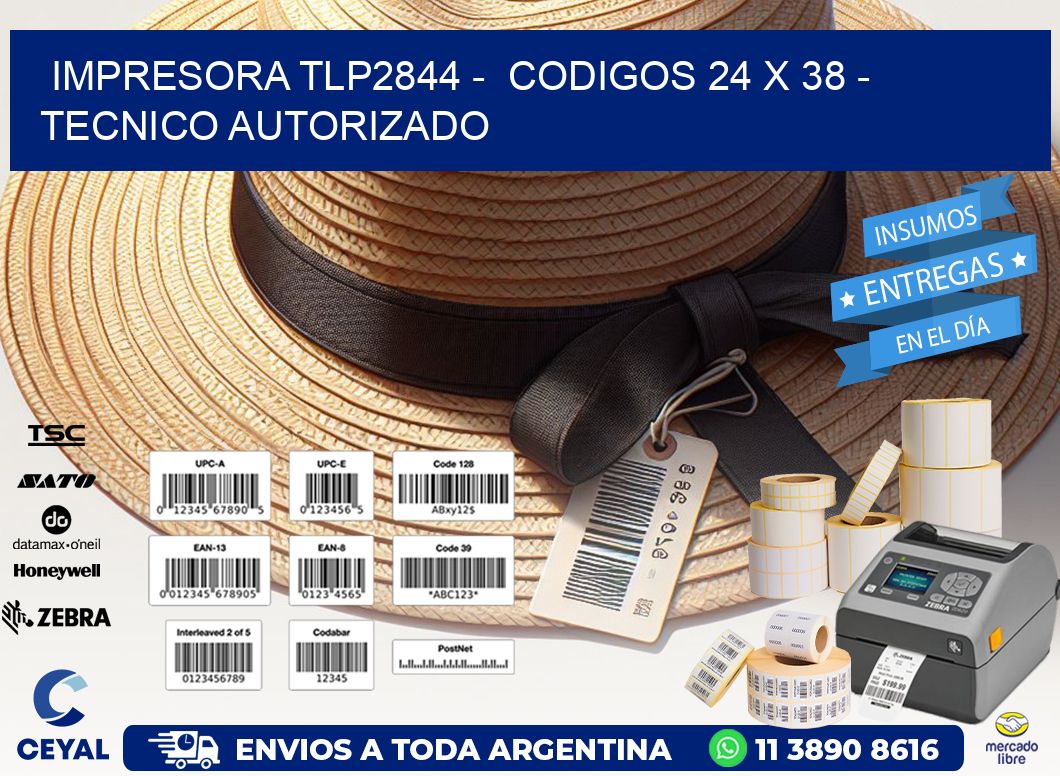 IMPRESORA TLP2844 -  CODIGOS 24 x 38 - TECNICO AUTORIZADO