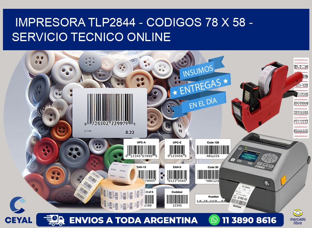 IMPRESORA TLP2844 - CODIGOS 78 x 58 - SERVICIO TECNICO ONLINE