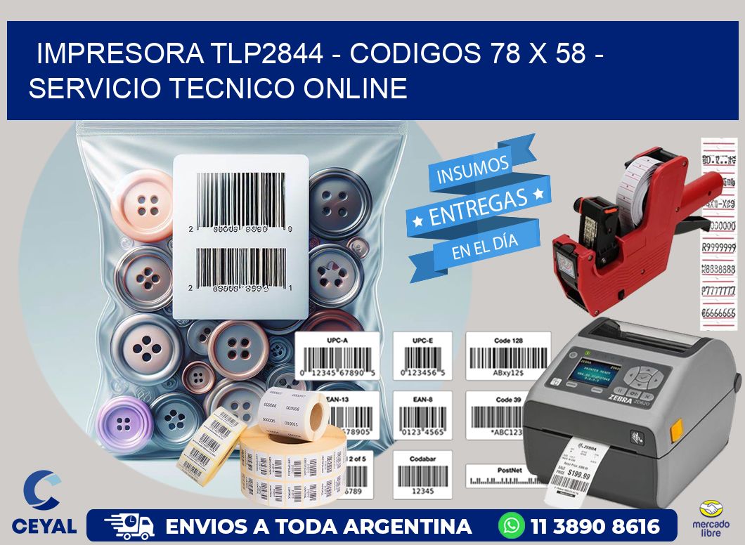 IMPRESORA TLP2844 - CODIGOS 78 x 58 - SERVICIO TECNICO ONLINE