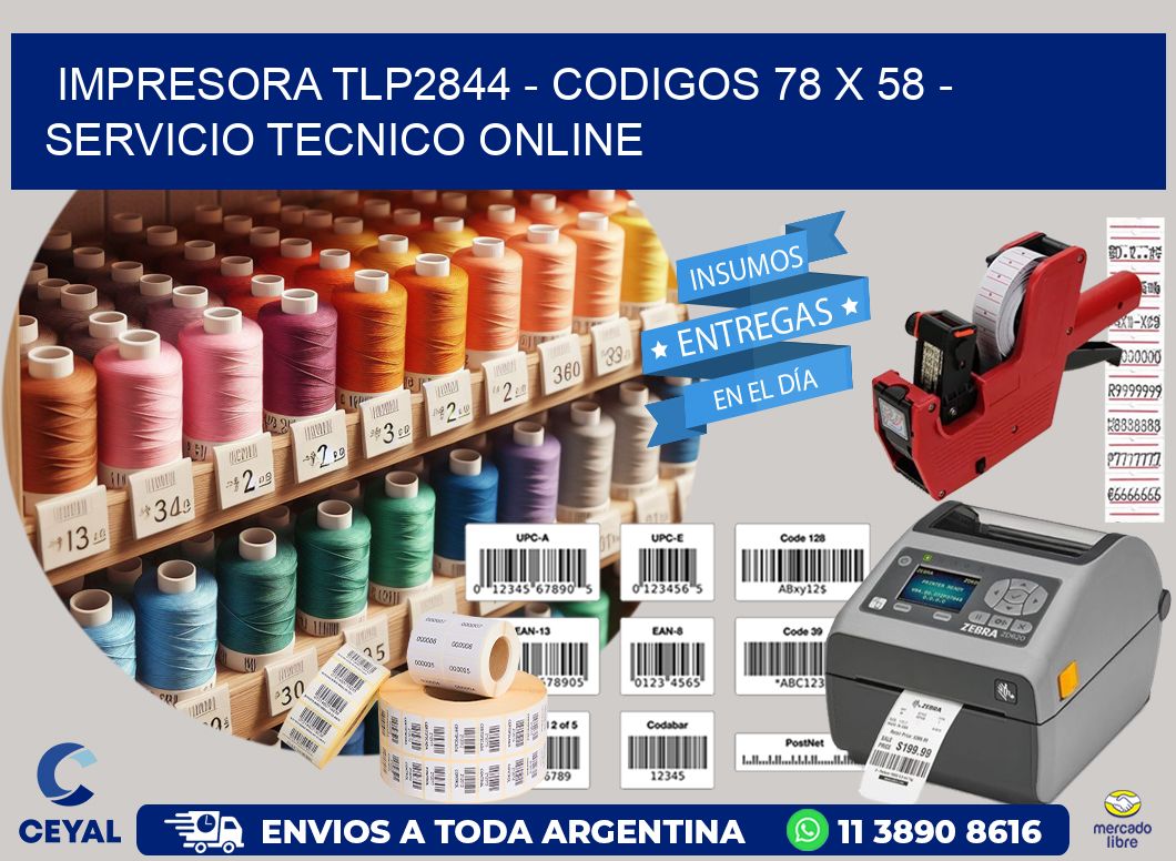 IMPRESORA TLP2844 - CODIGOS 78 x 58 - SERVICIO TECNICO ONLINE