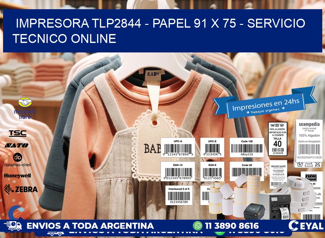 IMPRESORA TLP2844 - PAPEL 91 x 75 - SERVICIO TECNICO ONLINE