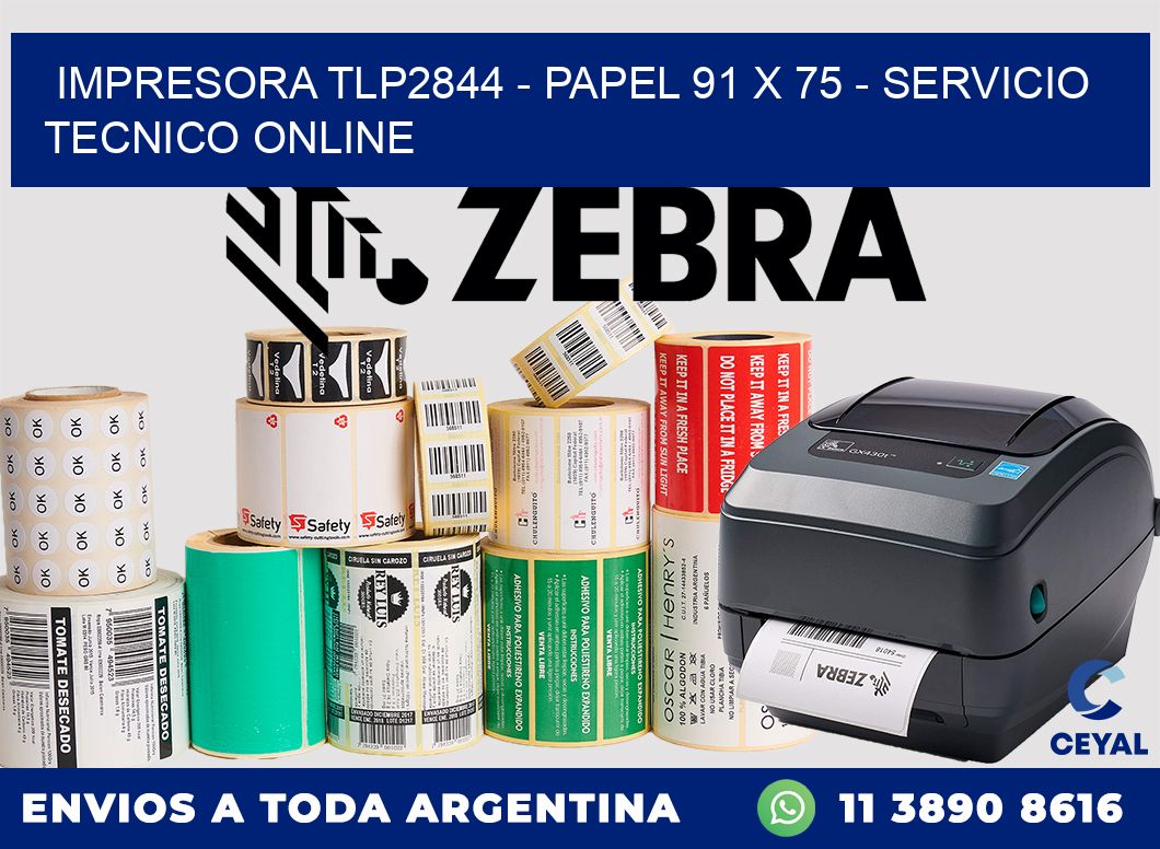 IMPRESORA TLP2844 - PAPEL 91 x 75 - SERVICIO TECNICO ONLINE