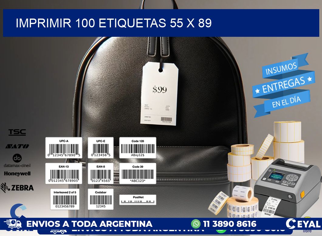 IMPRIMIR 100 ETIQUETAS 55 x 89