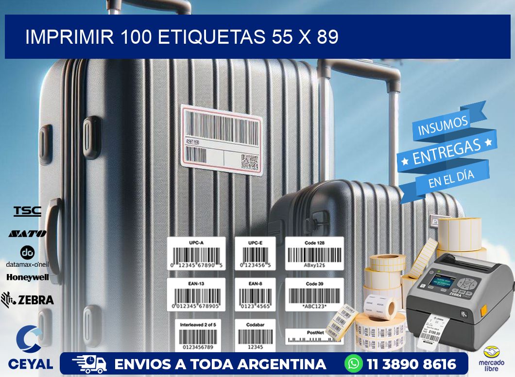 IMPRIMIR 100 ETIQUETAS 55 x 89