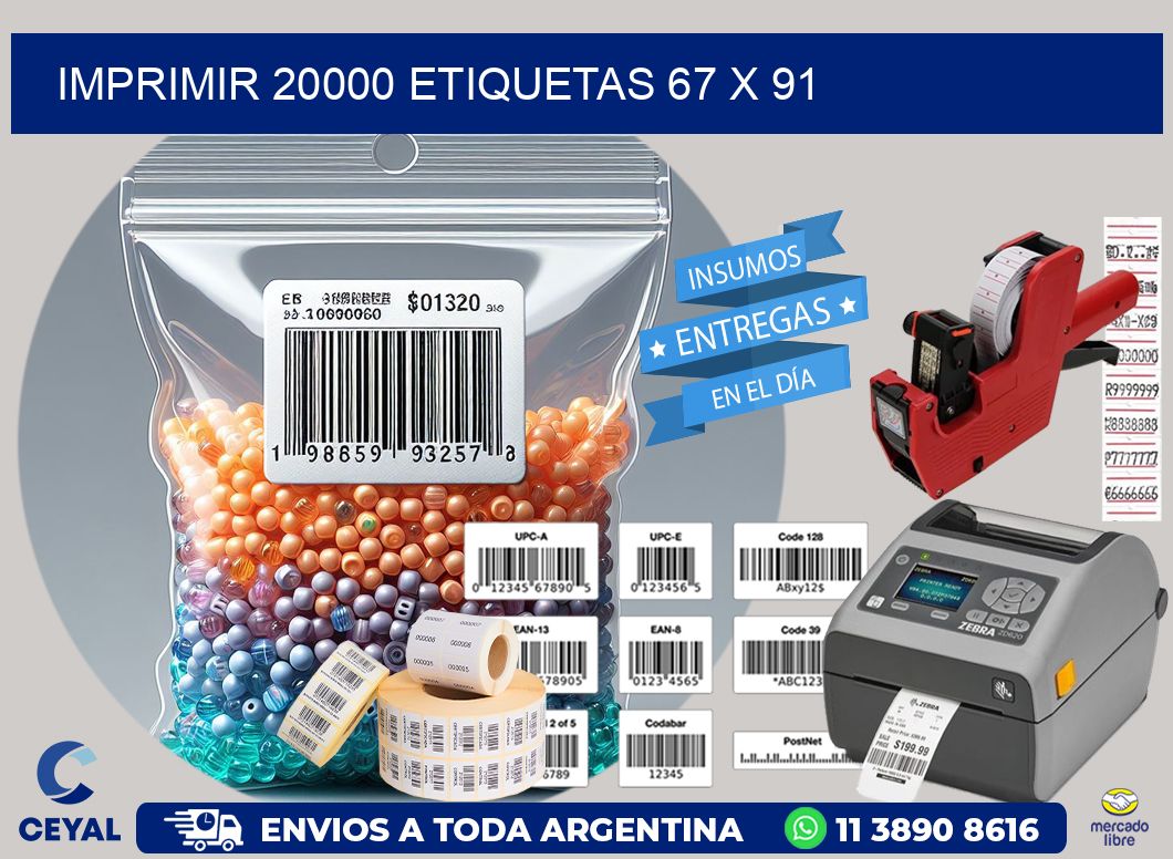 IMPRIMIR 20000 ETIQUETAS 67 x 91