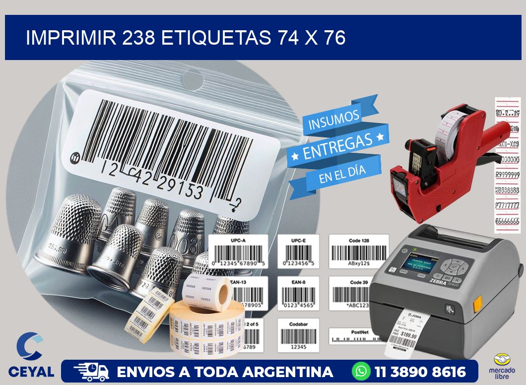 IMPRIMIR 238 ETIQUETAS 74 x 76