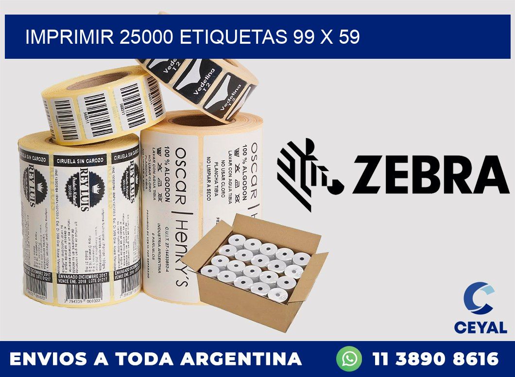 IMPRIMIR 25000 ETIQUETAS 99 x 59