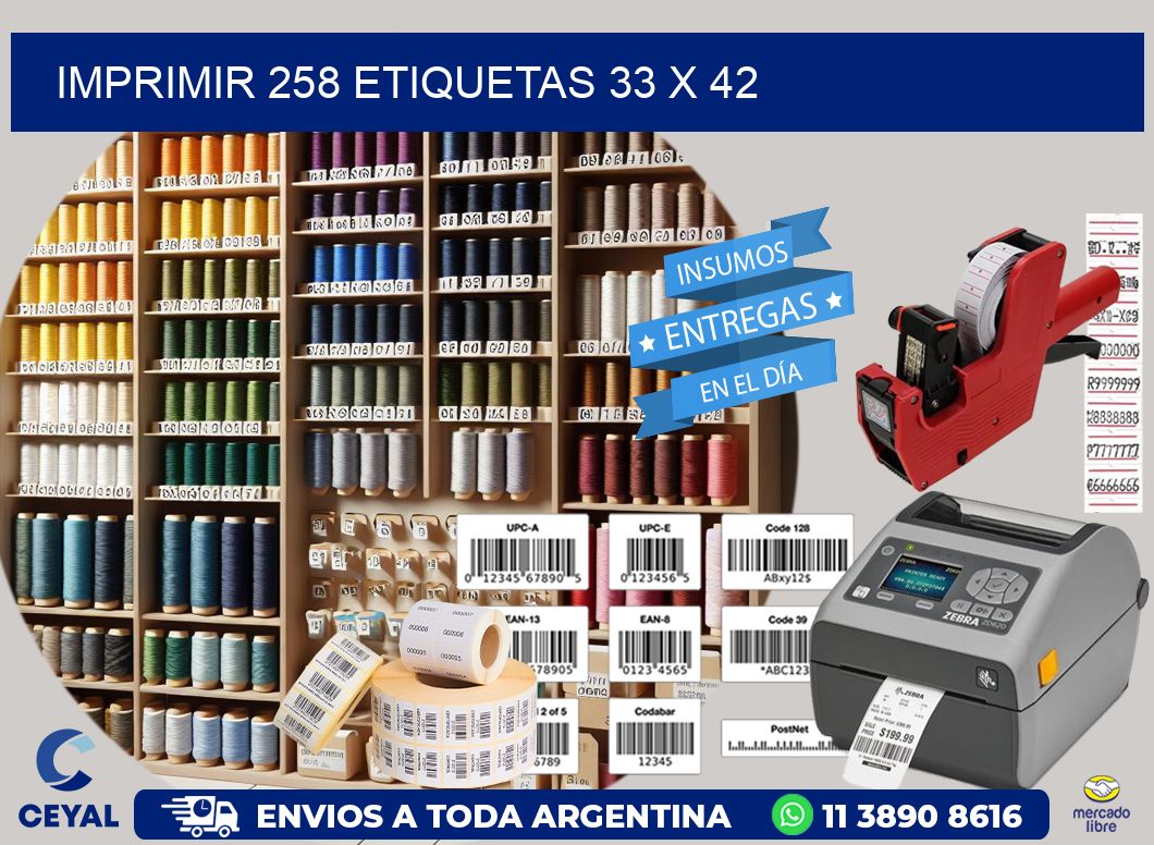 IMPRIMIR 258 ETIQUETAS 33 x 42