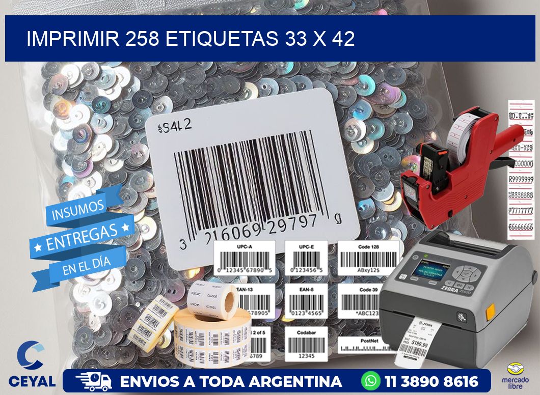 IMPRIMIR 258 ETIQUETAS 33 x 42