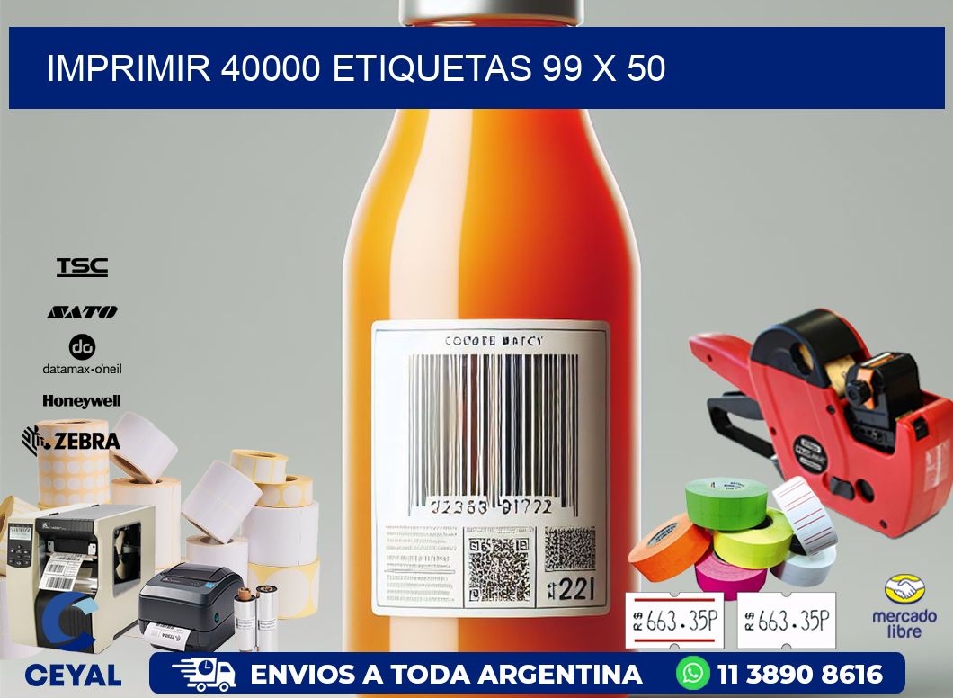 IMPRIMIR 40000 ETIQUETAS 99 x 50