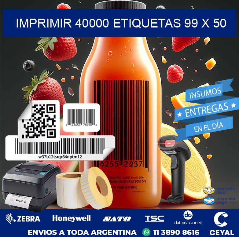 IMPRIMIR 40000 ETIQUETAS 99 x 50