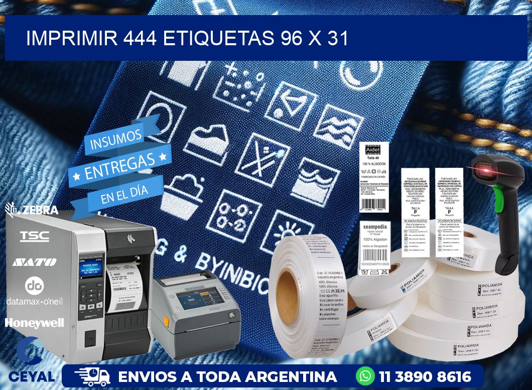 IMPRIMIR 444 ETIQUETAS 96 x 31