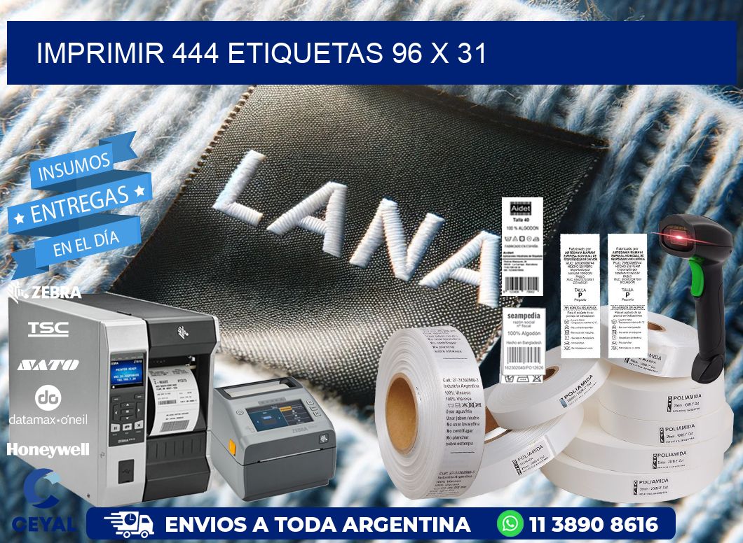 IMPRIMIR 444 ETIQUETAS 96 x 31