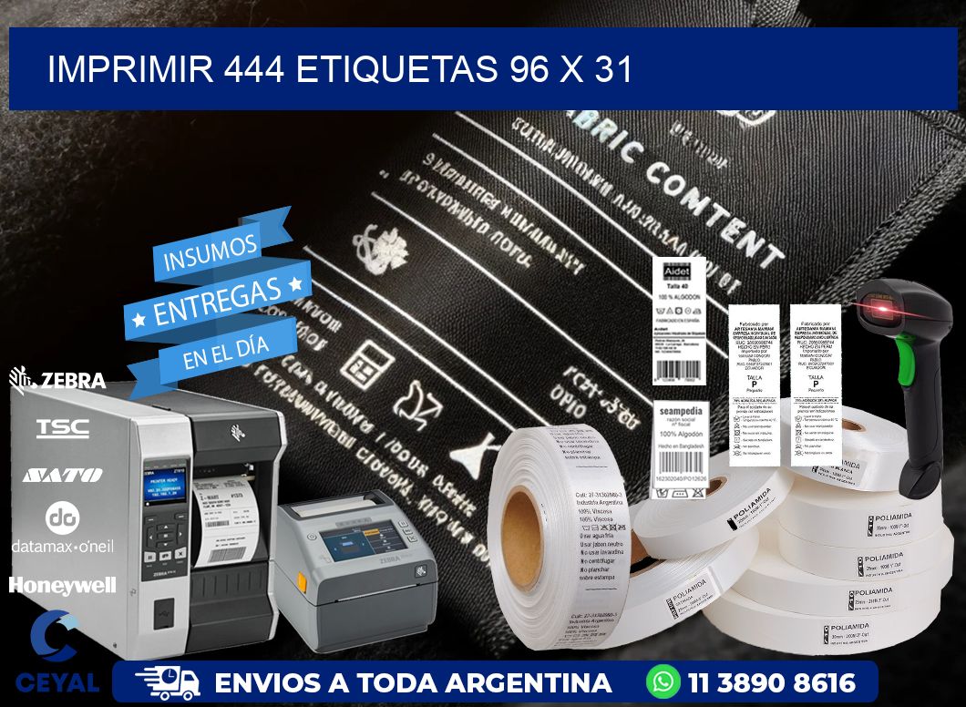 IMPRIMIR 444 ETIQUETAS 96 x 31