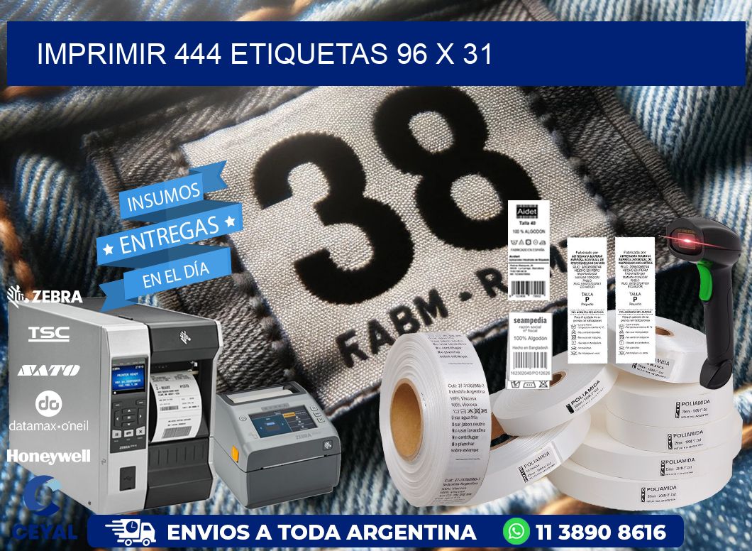 IMPRIMIR 444 ETIQUETAS 96 x 31