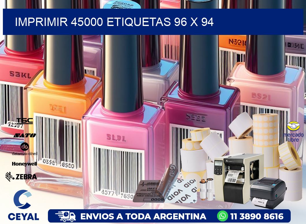 IMPRIMIR 45000 ETIQUETAS 96 x 94