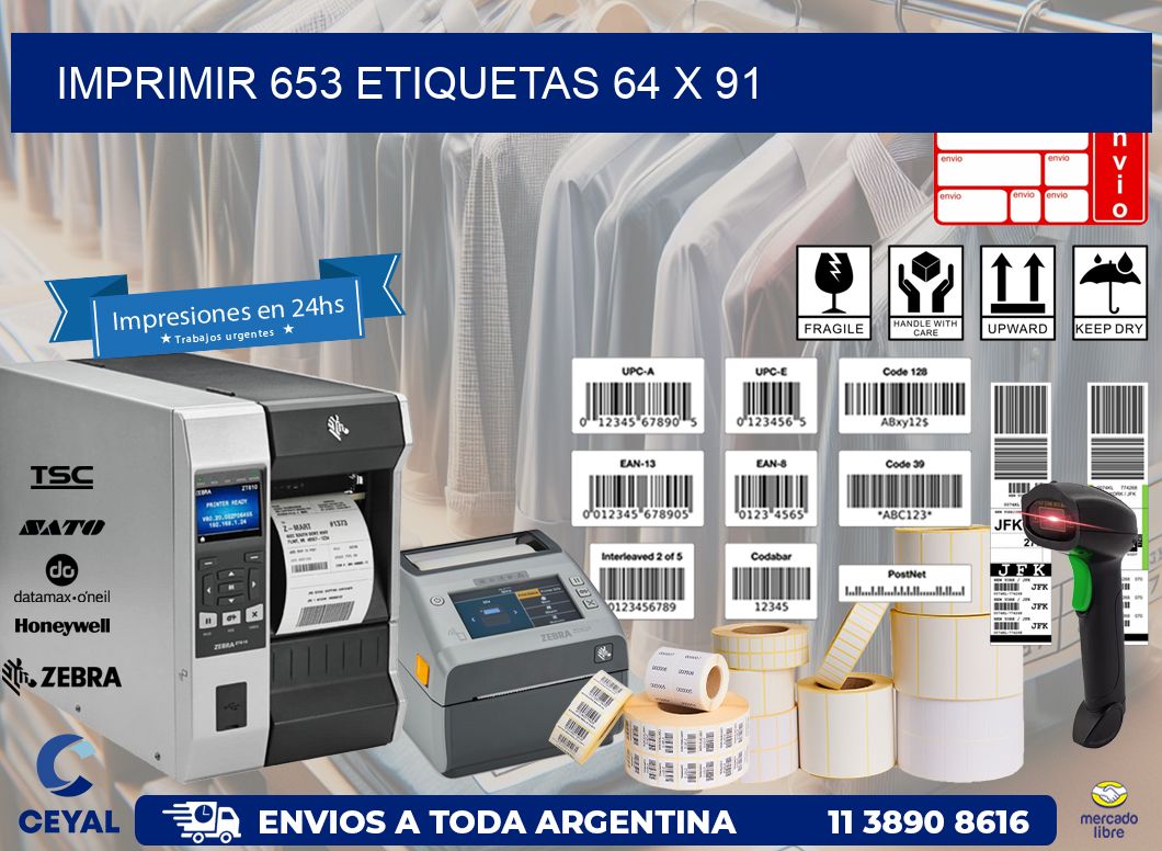 IMPRIMIR 653 ETIQUETAS 64 x 91