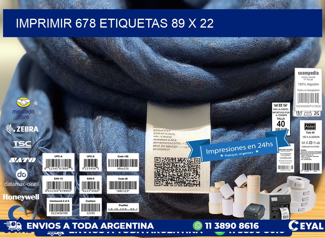 IMPRIMIR 678 ETIQUETAS 89 x 22