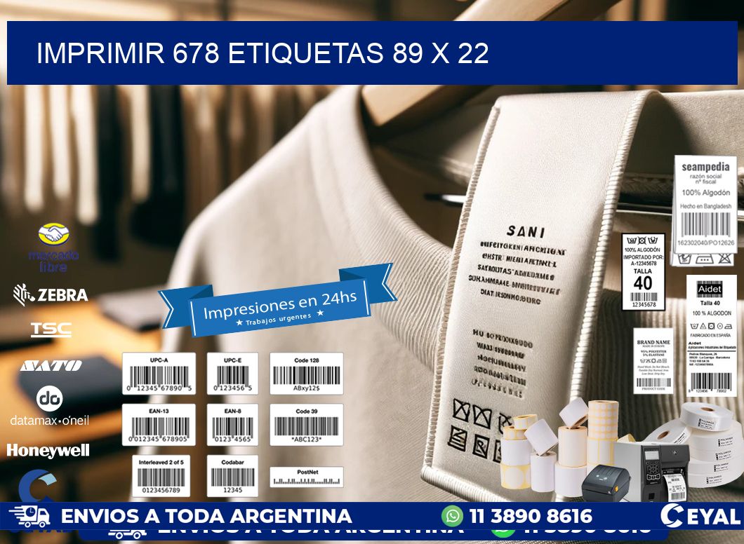 IMPRIMIR 678 ETIQUETAS 89 x 22