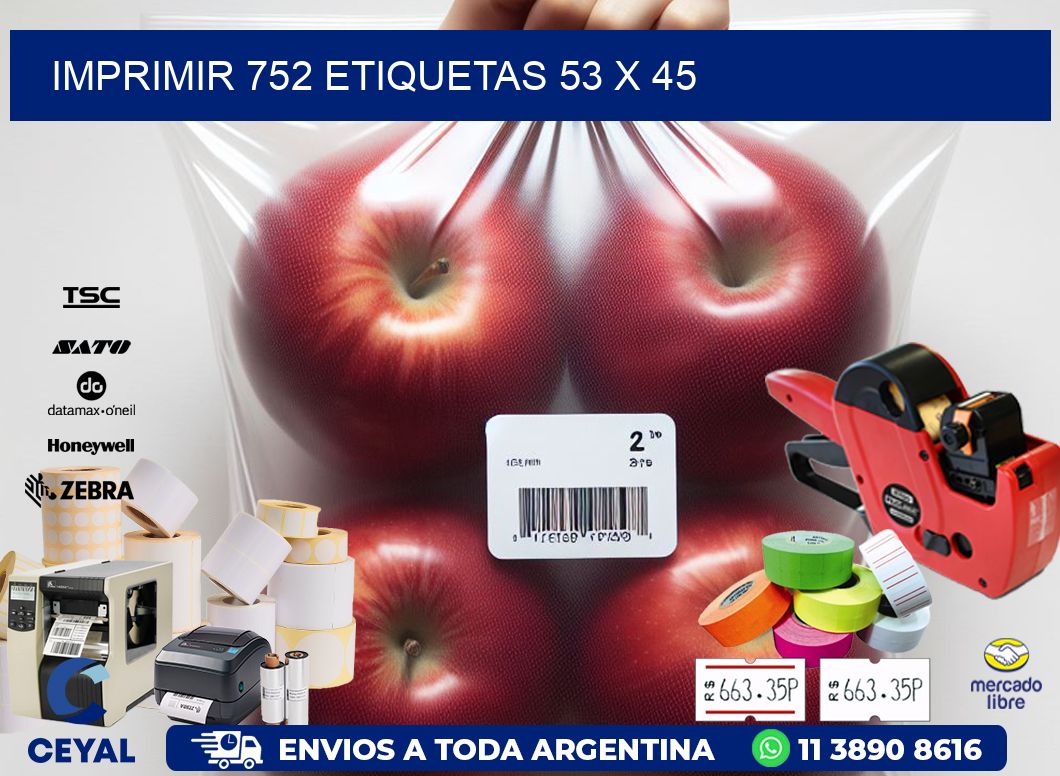 IMPRIMIR 752 ETIQUETAS 53 x 45