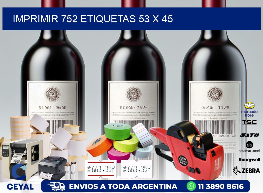 IMPRIMIR 752 ETIQUETAS 53 x 45