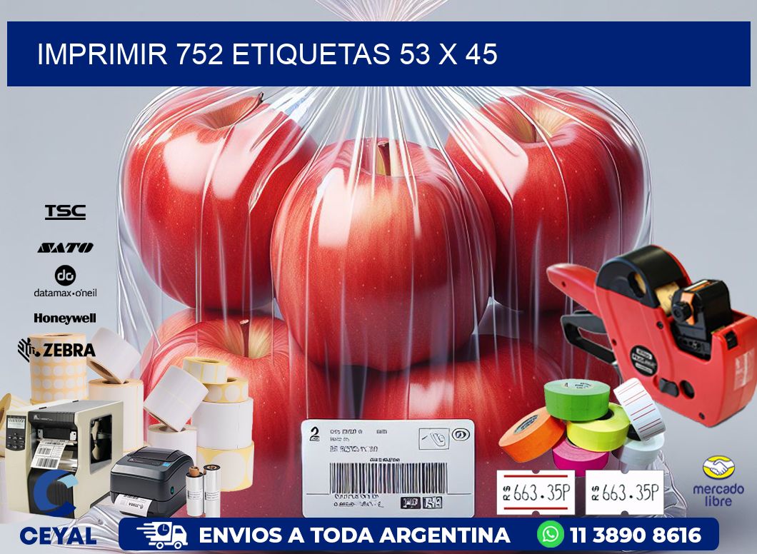 IMPRIMIR 752 ETIQUETAS 53 x 45