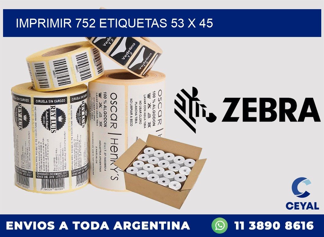 IMPRIMIR 752 ETIQUETAS 53 x 45