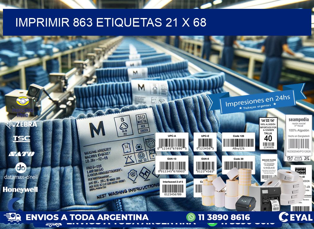 IMPRIMIR 863 ETIQUETAS 21 x 68