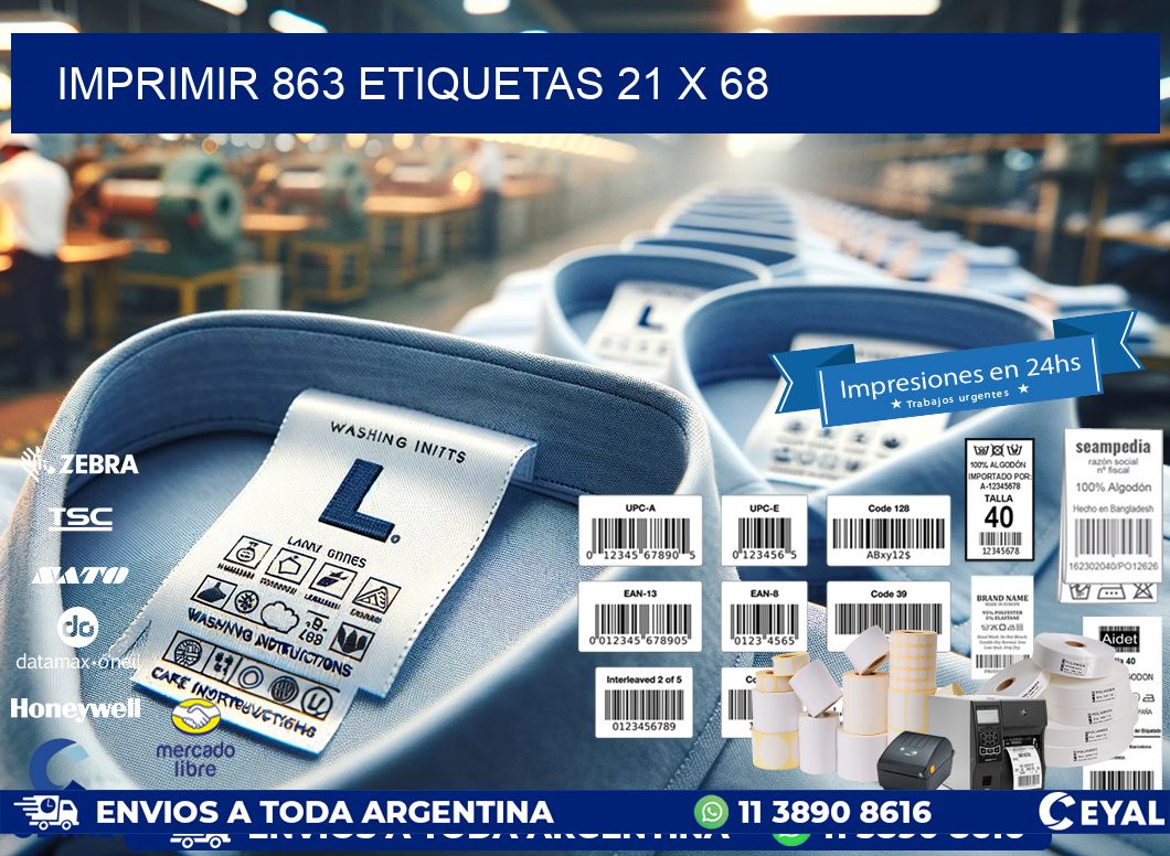 IMPRIMIR 863 ETIQUETAS 21 x 68