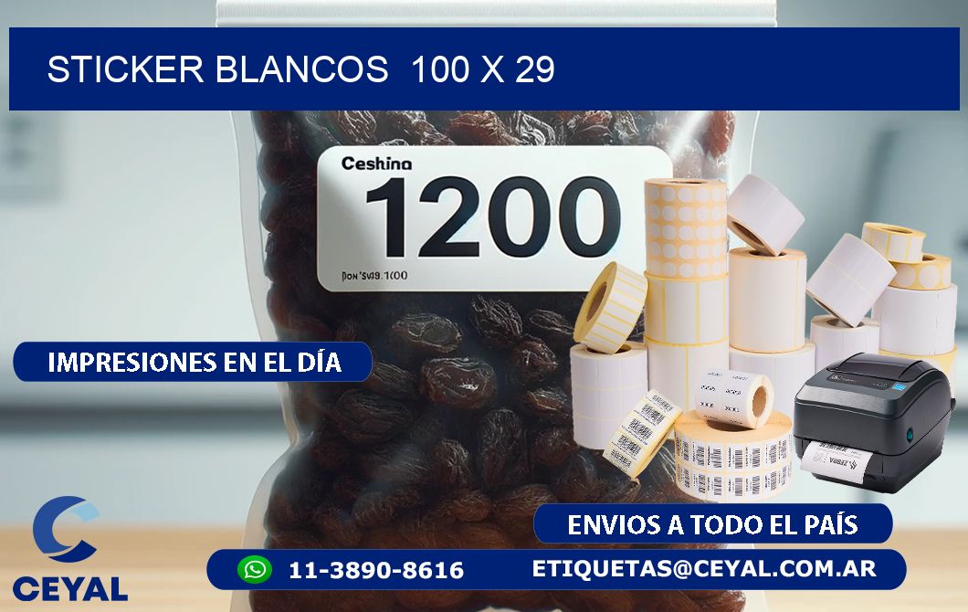 STICKER BLANCOS  100 x 29