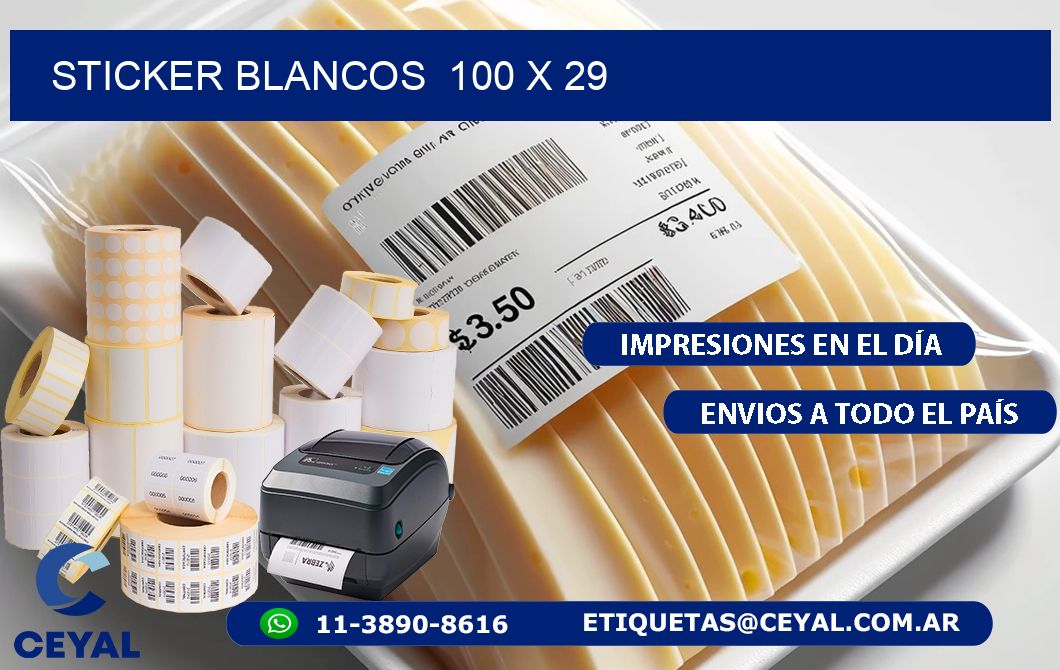 STICKER BLANCOS  100 x 29