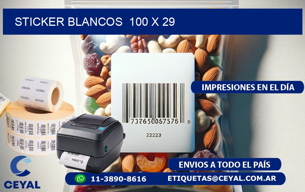 STICKER BLANCOS  100 x 29