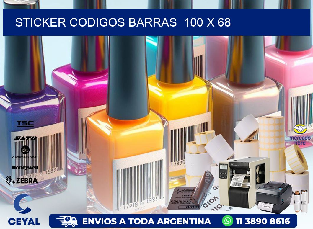 STICKER CODIGOS BARRAS  100 x 68