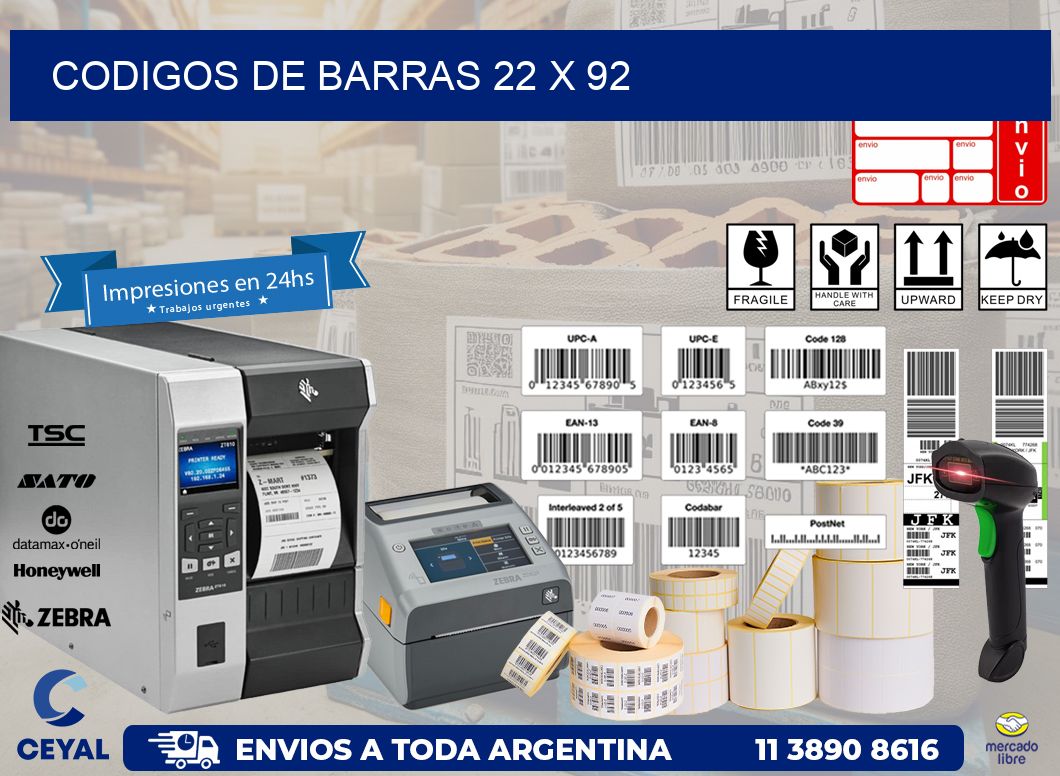 codigos de barras 22 x 92