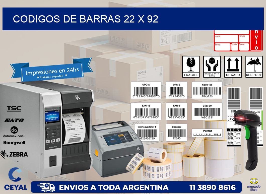 codigos de barras 22 x 92