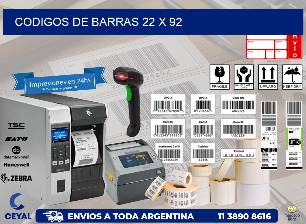 codigos de barras 22 x 92