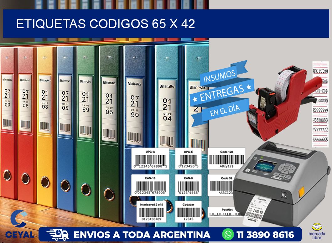 etiquetas codigos 65 x 42