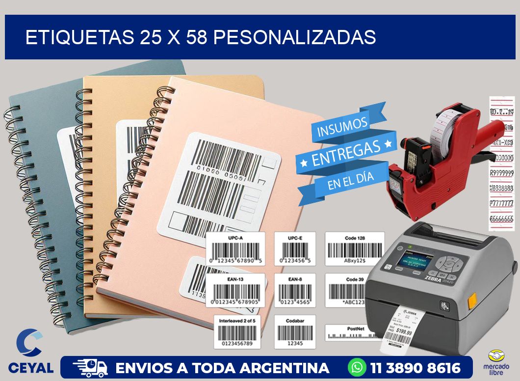 ETIQUETAS 25 x 58 PESONALIZADAS