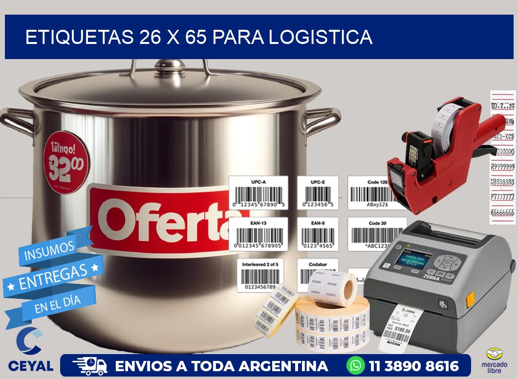 ETIQUETAS 26 x 65 PARA LOGISTICA